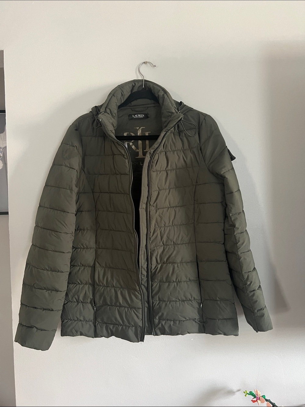 Lauren Ralph Lauren Olive Green Quilted  Jacket
